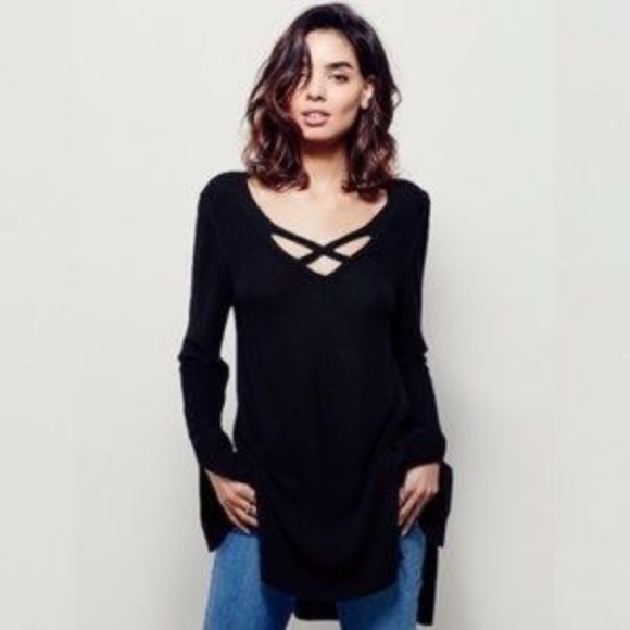Free People Sweaters - Free People • Criss Cross Knit Tunic Sweater